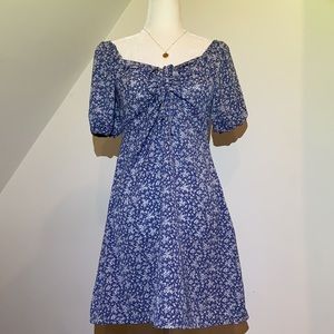 Shein Knot Front Ditsy Floral Milkmaid Dress